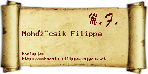 Mohácsik Filippa névjegykártya